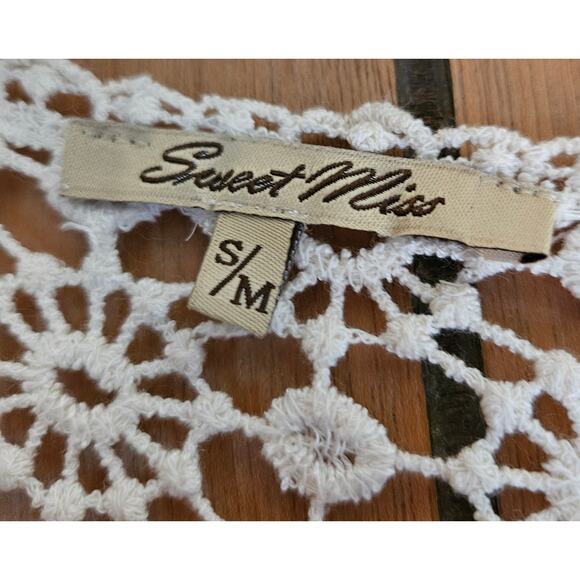 Sweet Miss S/M Cream Lace Sheer Dress Maxi Summer - Picture 7 of 7